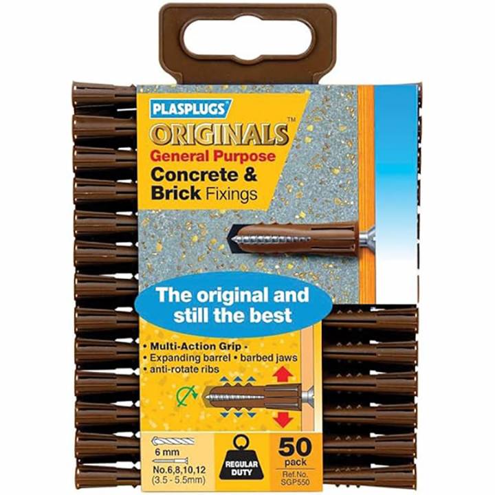 PLASPLUGS BROWN SUPERGRIP PLUGS (100 PACK)