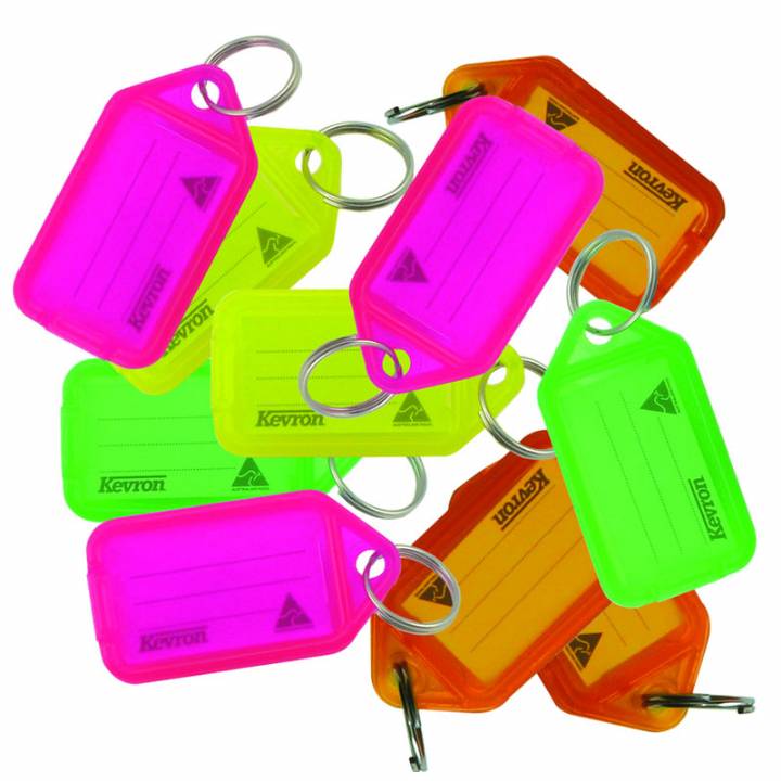 KEVRON FLUORESCENT KEY TAGS