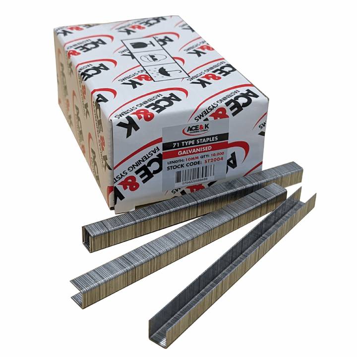 TYPE 71 ST2004 STAPLES 10MM GALVANISED 10,000 PACK